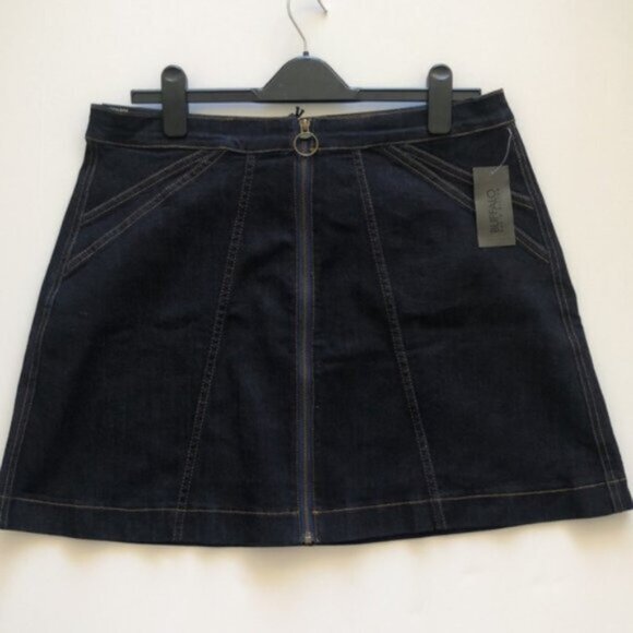 Buffalo Front Zip Jeans Skirt Rinse Wash High Rise Cadby Lavage Naturel Sz 31 - Picture 7 of 9
